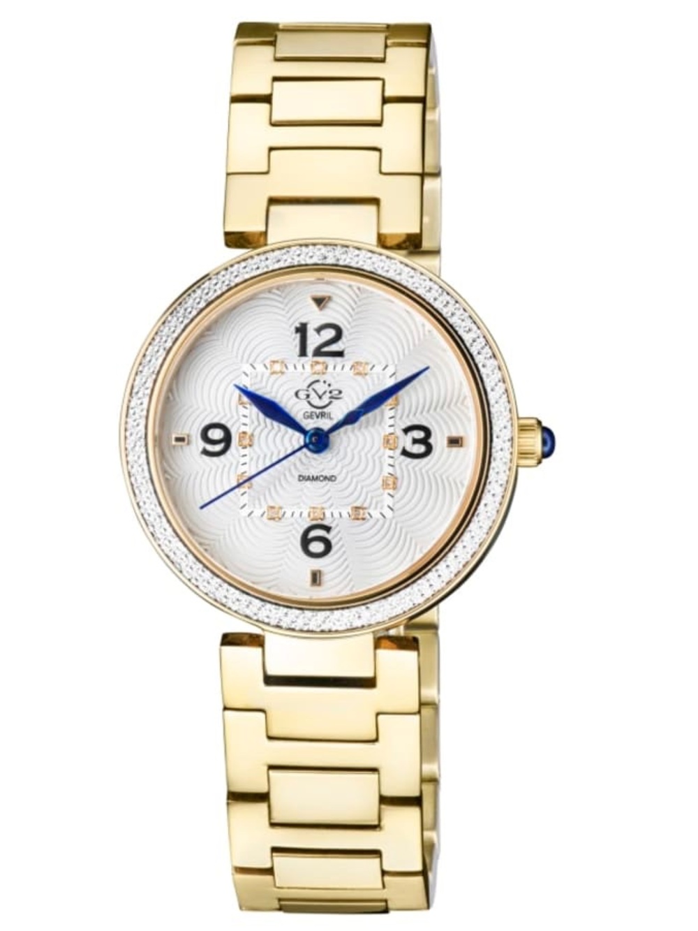 GEVRIL GV2 Piemonte Gold tone Watch 14201B 36 mm Stainless Steel Diamond